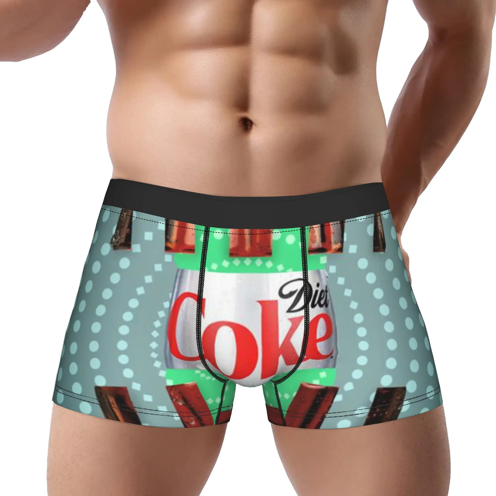 

Трусы-боксеры мужские с принтом Diet Coke Bottle Collage Polka Dot, мужское нижнее белье, шорты с принтом