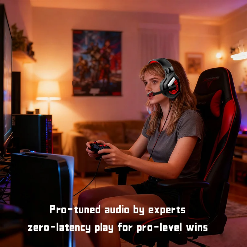 소음 제거 마이크가 장착된 G7 게임용 헤드셋 서라운드 사운드 게이머용 유선 LED 조명 스테레오 SVirtual 서라운드 베이스 이어폰