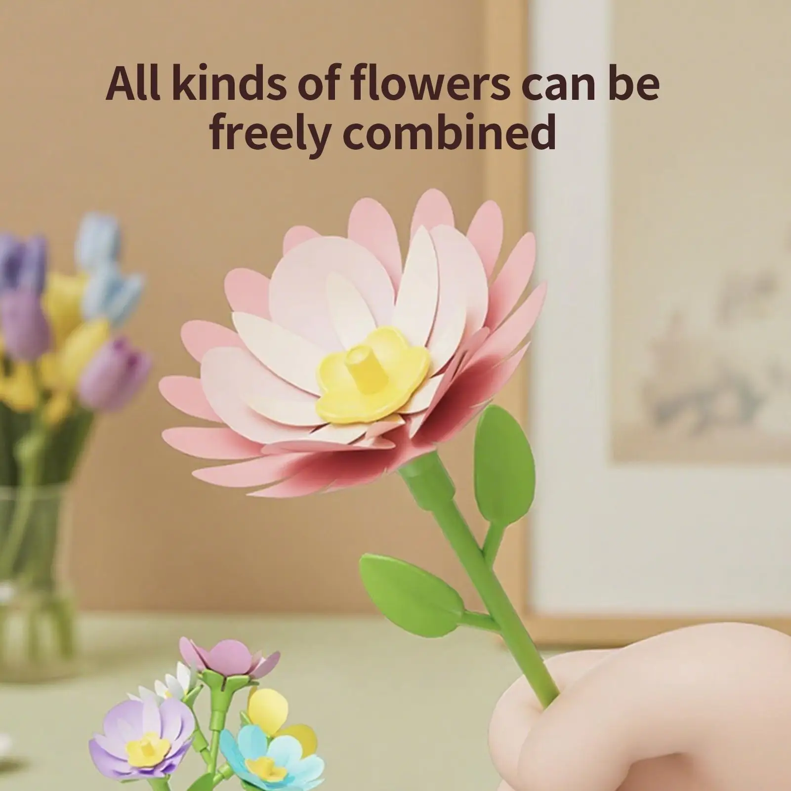 Artisanat de fleurs pour enfants, Bouquet de fleurs, Kit d'art, jouet de marché des fleurs, ensemble d'activités interactives pour enfants en bas âge, garderie, anniversaire