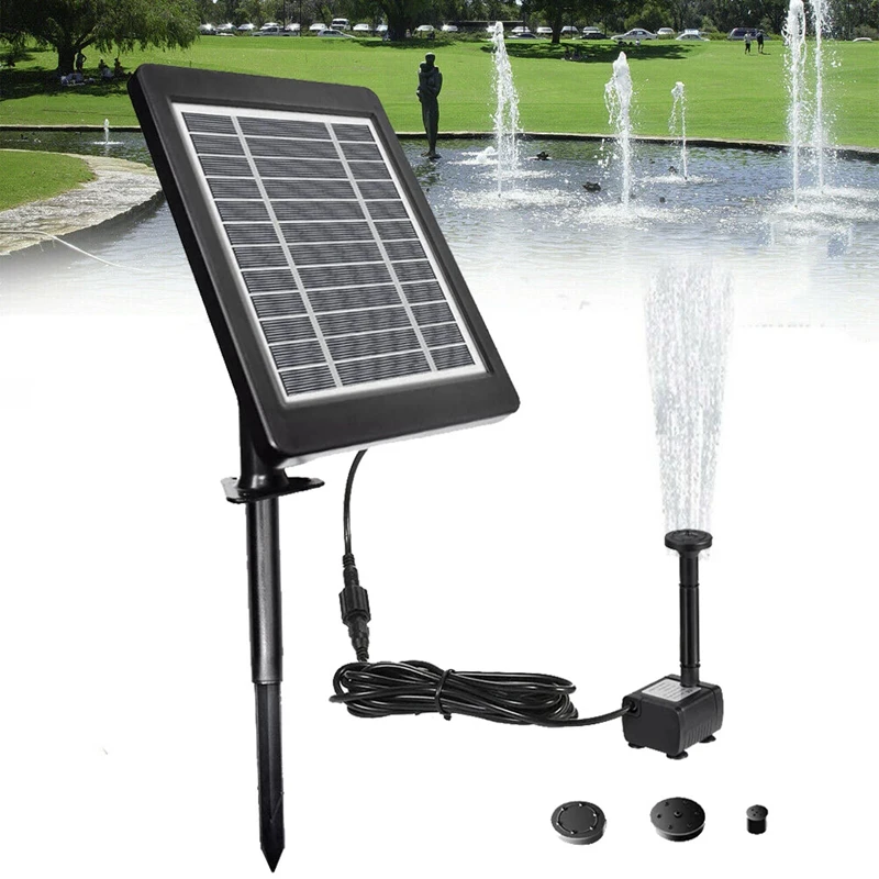 200L/H Solar Panel Water Fountain Pool Pond Garden Water Sprinkler Sprayer Black Plastic For Bird Bath Water Fountain Pump