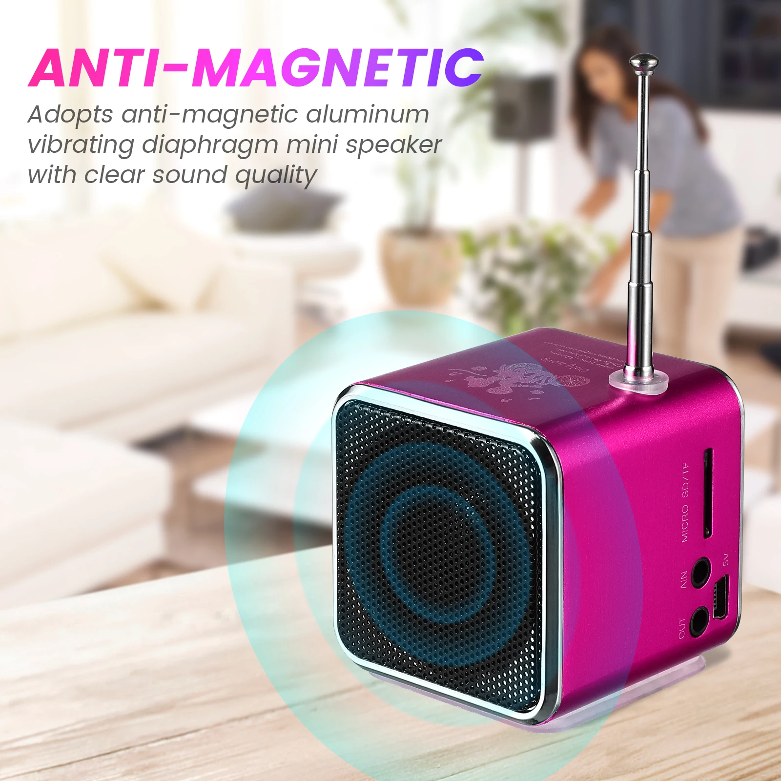 

1Set Mini Wireless Speaker Retro Travel Portable Speaker Rechargeable Bass Sound for Outdoor Music Box