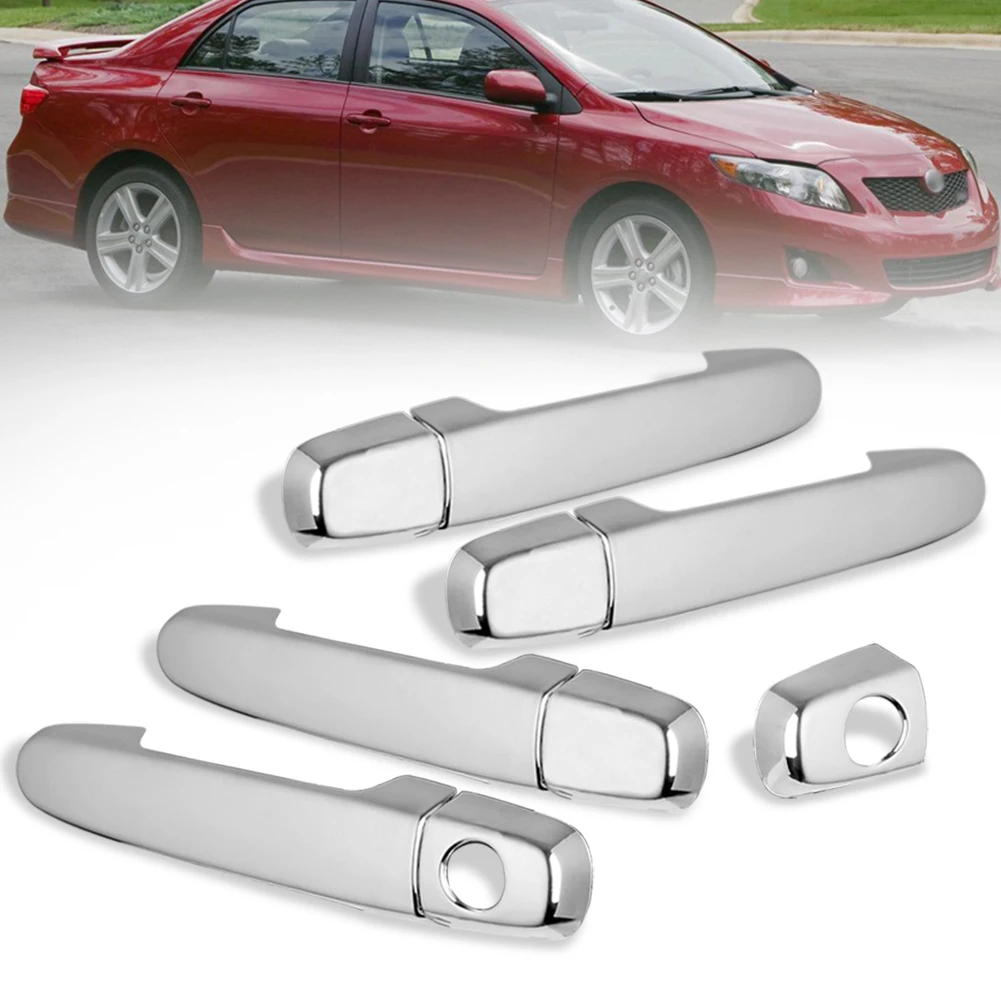 runmade Chrome 4 Door Handle Cover Covers for 02-06 Camry / 03-11 Corolla / 01-07 Highlander / 06-09 Prius / 01- 11 RAV4