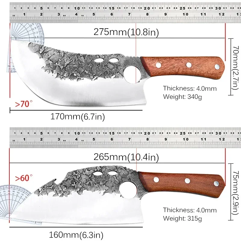 High Hardness Butcher Knife Forged Stainless Steel Meat Cleaver Bone Chopper Boning Cutting Slaughter Knives