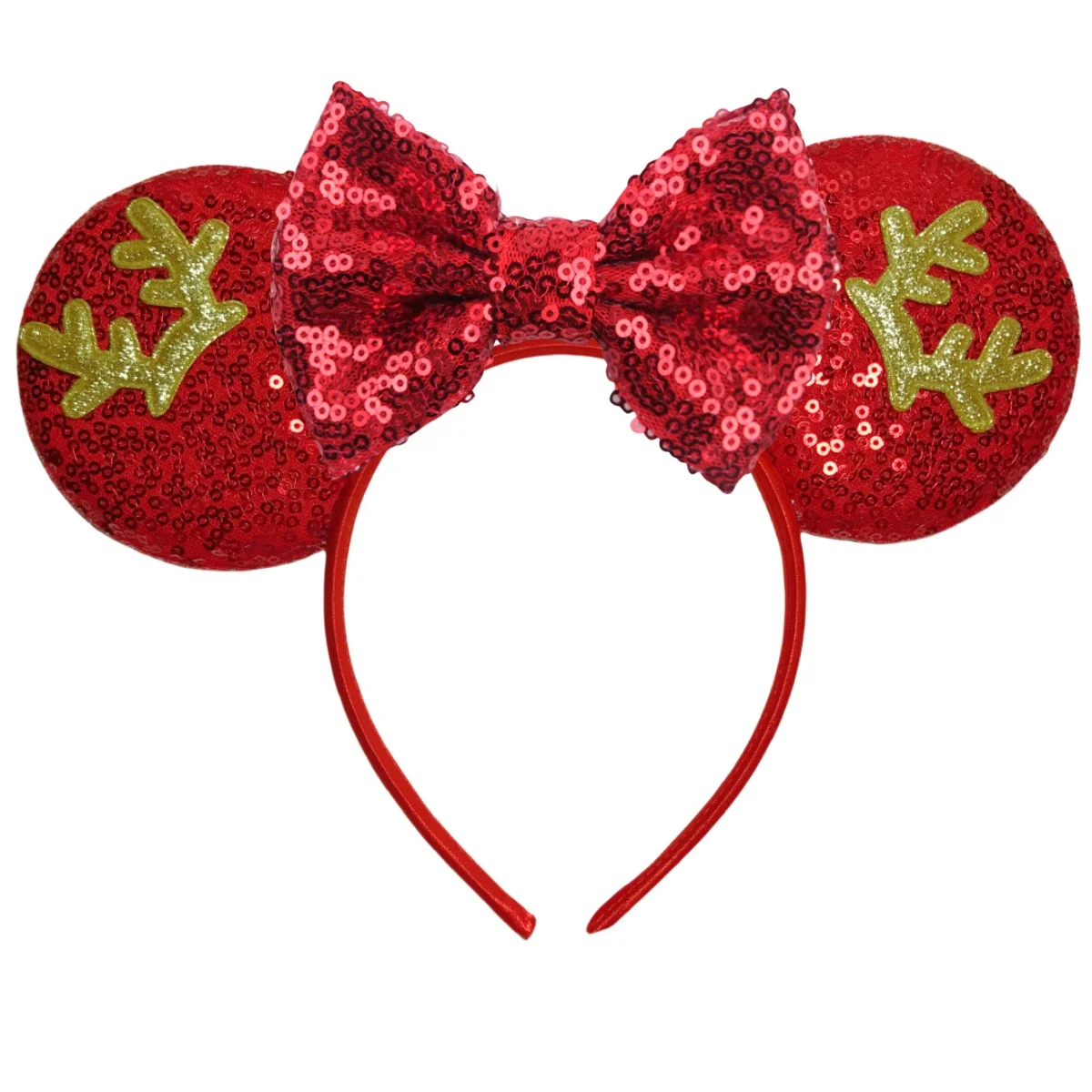 Christmas Mouse Ears Headband Sequin Bow Headband Girls Christmas Tree Decorations Antler Bell Hair Accessories For Women