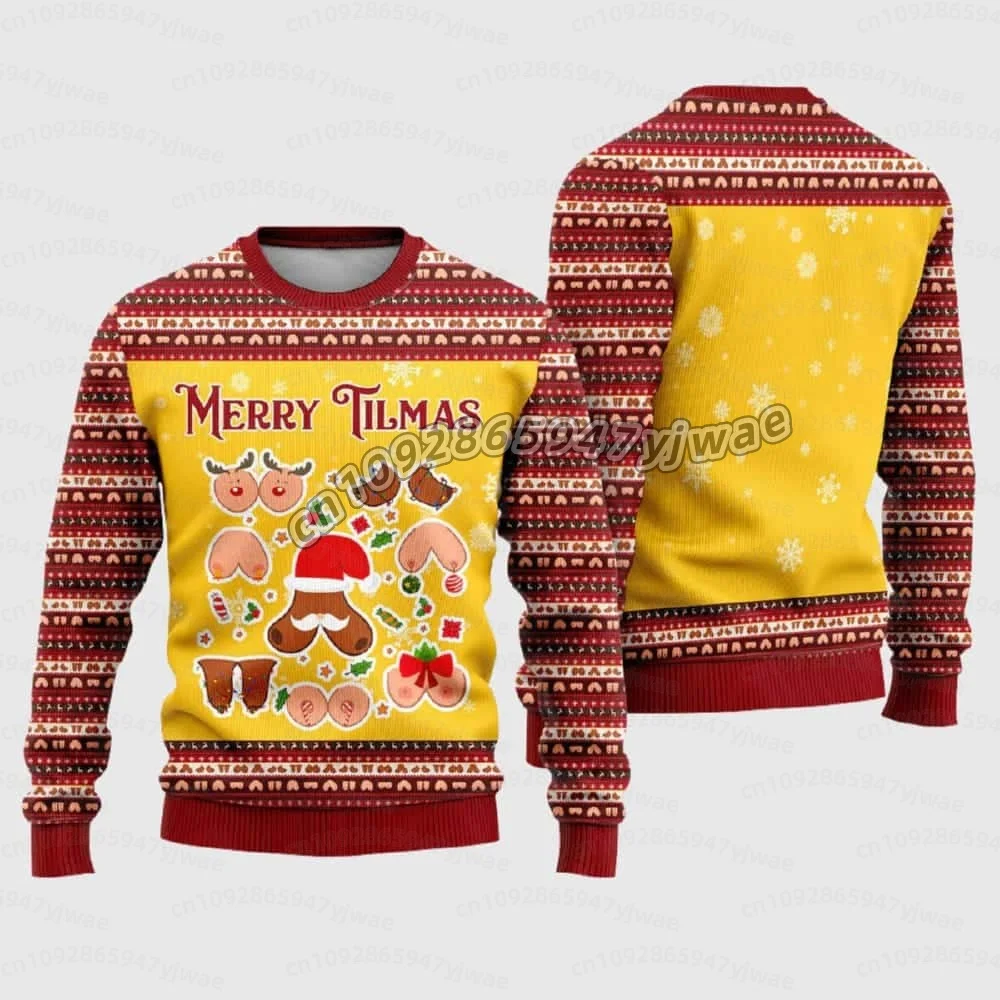 26 MEN Ugly Christmas Bestseller Pullover für Männer und Frauen, Hühner-Langarm-T-Shirt, Rundhals-Sportbekleidung, Lässiger Hoodie – Detail 7