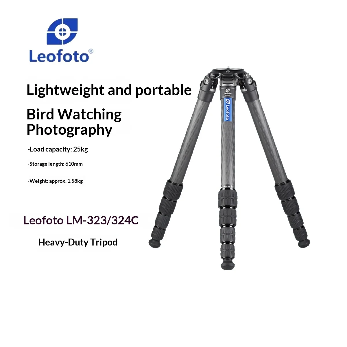 

Leofoto LM-323/324C Outdoor Heavy-Duty Birding Photography Carbon Fiber Tripod Head with Removable Center Column