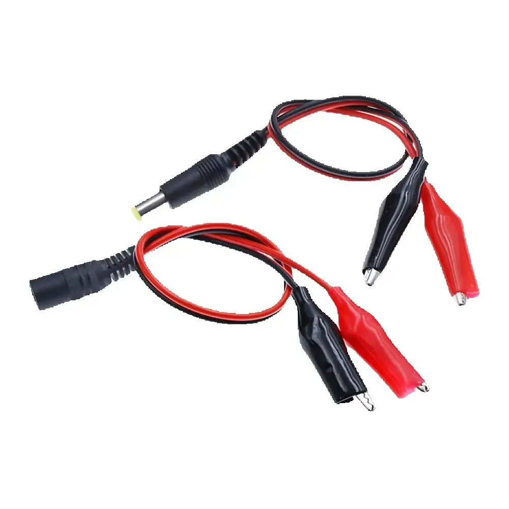 5.5X2.5MM Alligator Clip To DC Power Plug Connector Adapter Plug 25CM Test Leads Wire DC 5.5*2.1mm Crocodile Male Female Connect