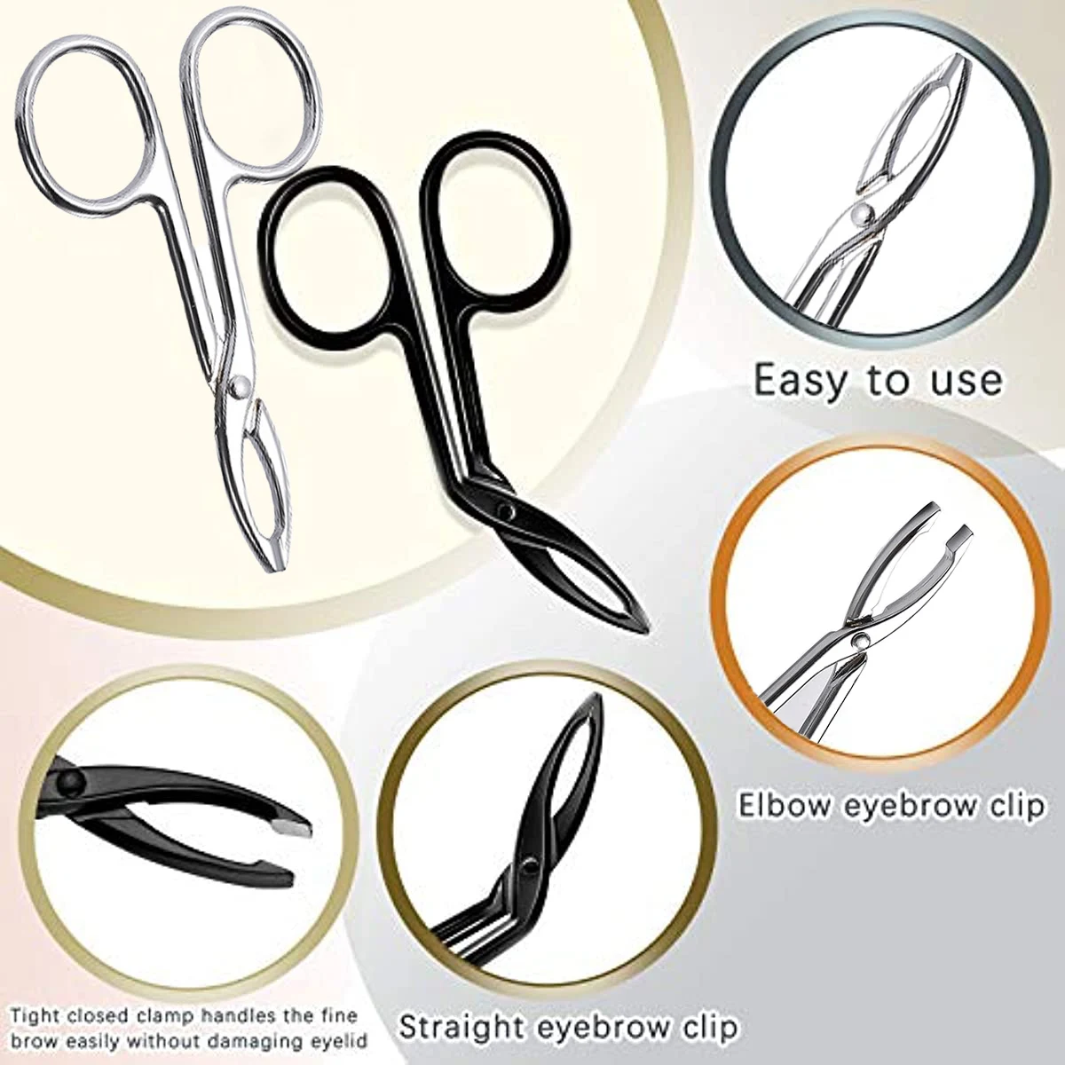 Scissor Shaped Eyebrow Tweezers Flat Headed Tweezers Oblique Headed Tweezers Stainless Steel Scissors Handle Tweezers