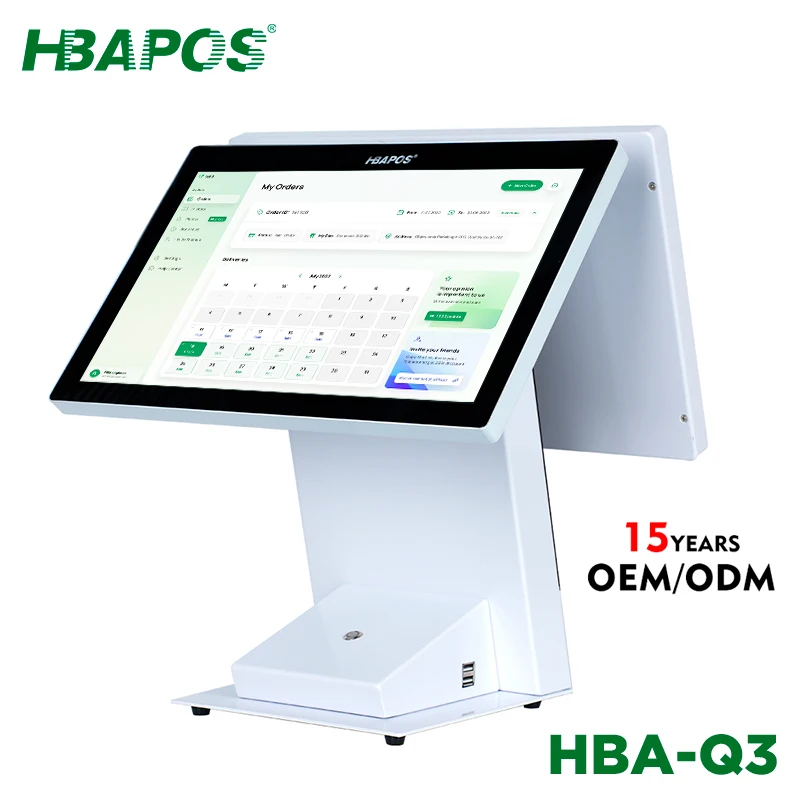 

ATV&UTVWhite Color 15.6'' Dual Display EPOS System Cash Register POS for Wholesale & Retail Business