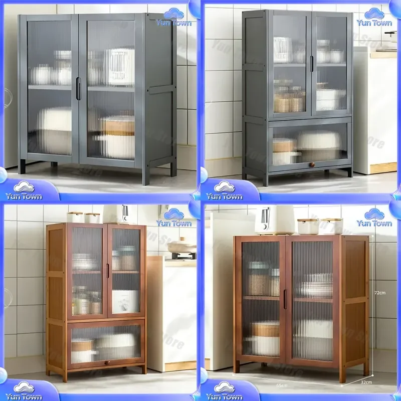Modern Wood Based Panel Kitchen Cabinet for Home Furniture for Household Use for Creative Multilayer Floor Standing Cupboard