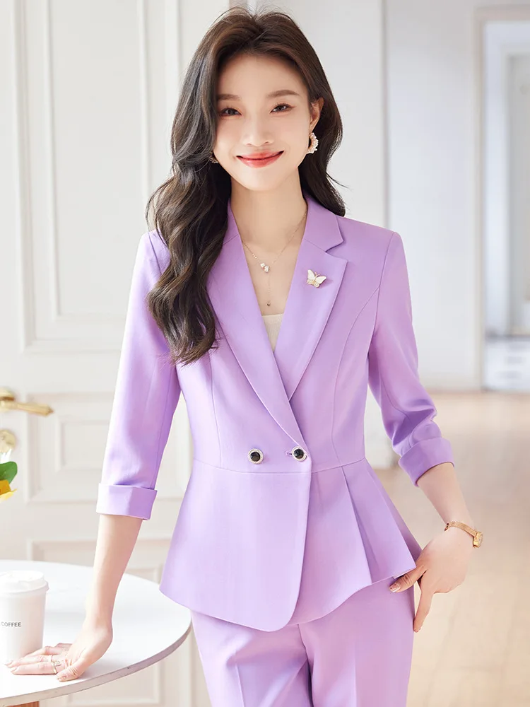 

Formal Pantsuits Uniform Styles Professional Women Business Work Wear Suits Career Interview Outfits Blazers Trousers Set