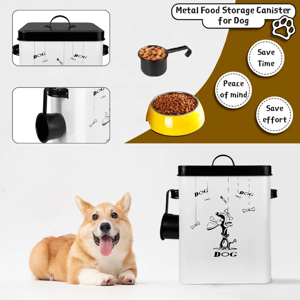 

Airtight Pet Food Storage Container Large Capacity Moisture Proof Sealed Bin Measuring Spoon Dog Snack Box Cat Food Organizer