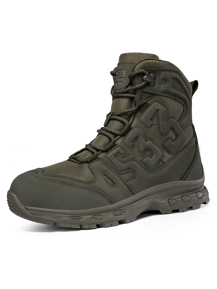 

Men's high top hiking boots, sporty and fashionable street style, solid color, universal size, lightweight rubber sole