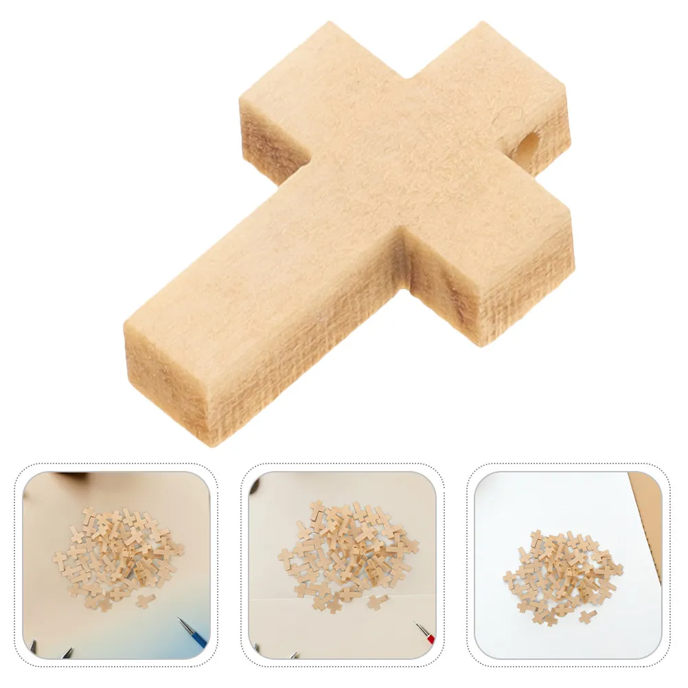 

200Pcs Wooden Cross Charms Natural Unfinished Small Pendants DIY Jewelry Making Bracelets Necklaces Easter Eggs Filler