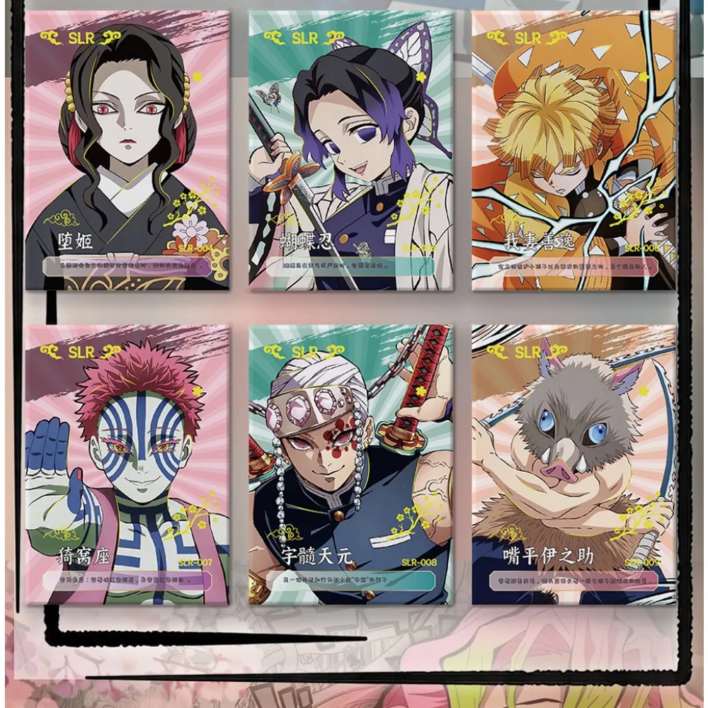 Original Demon Slayer Cards for Children Kamado Tanjirou Anime Character Drip Glue Card Periphery Collection Kids Hobbies Gifts