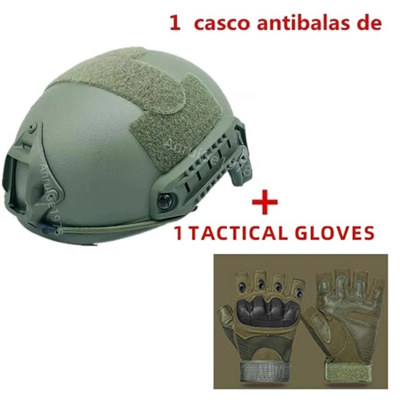 Пуленепробиваемый зеленый шлем