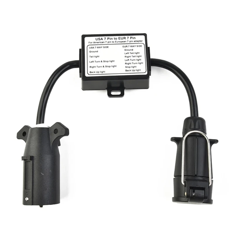 

Trailer Light to EU Trailer Light Converter Connector US Vehicle 7Pin Socket to EU 7Pin Round Plug Connector