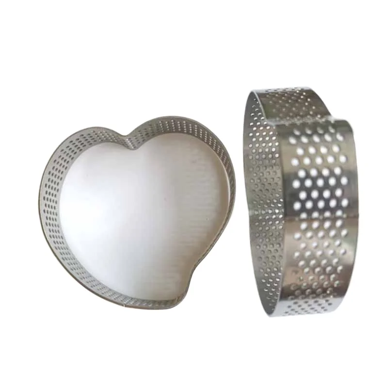 

Tart Type Accessories Cookie Cutter 4cm Stainless Perforated Seamless Ring Quiche Ring Tart Pan Pie Cake Mold Seamless Baking