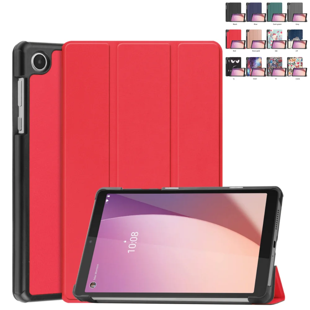 Case for Lenovo Tab M8 4rd Gen TB-300FU 8 inch 2024 PU Leather Magnetic Tri-fold Tablet Cover for  Tab M 8 4rd Gen 8