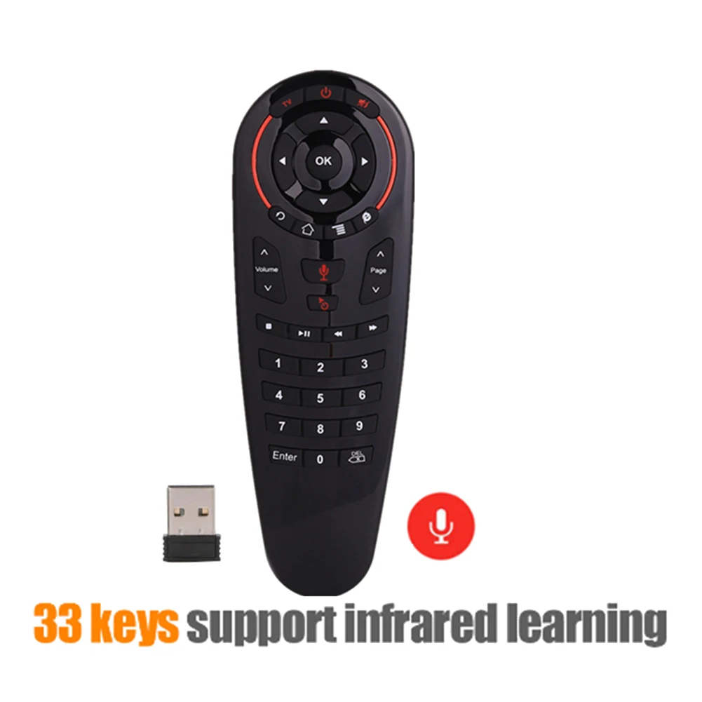 G30S Voice Air Mouse Universal Remote Control 33 Keys IR Learning Gyro Sensing Wireless Smart Remote for Android TV Box