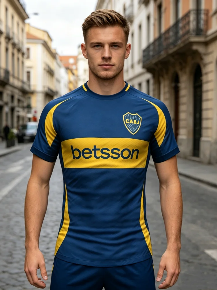 Nova Camisa de Futebol Boca Juniors 2026, Camisa de Futebol 3D para Adultos, Respirável e de Secagem Rápida, Camiseta Esportiva para Família e Crianças