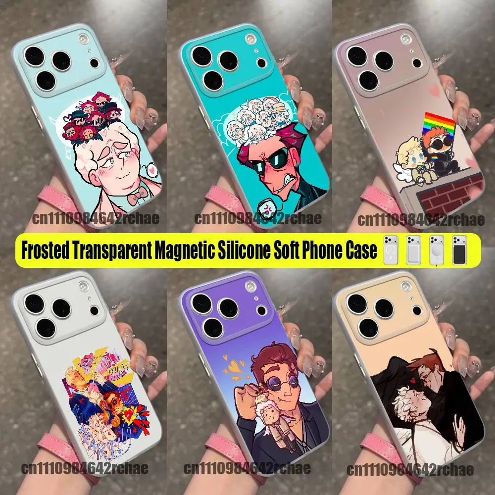 For Good Omens Phone Case For iPhone 15 17 11 14 13 16 12 E Air Pro Max Mini Plus For Magsafe Magnetic Clear