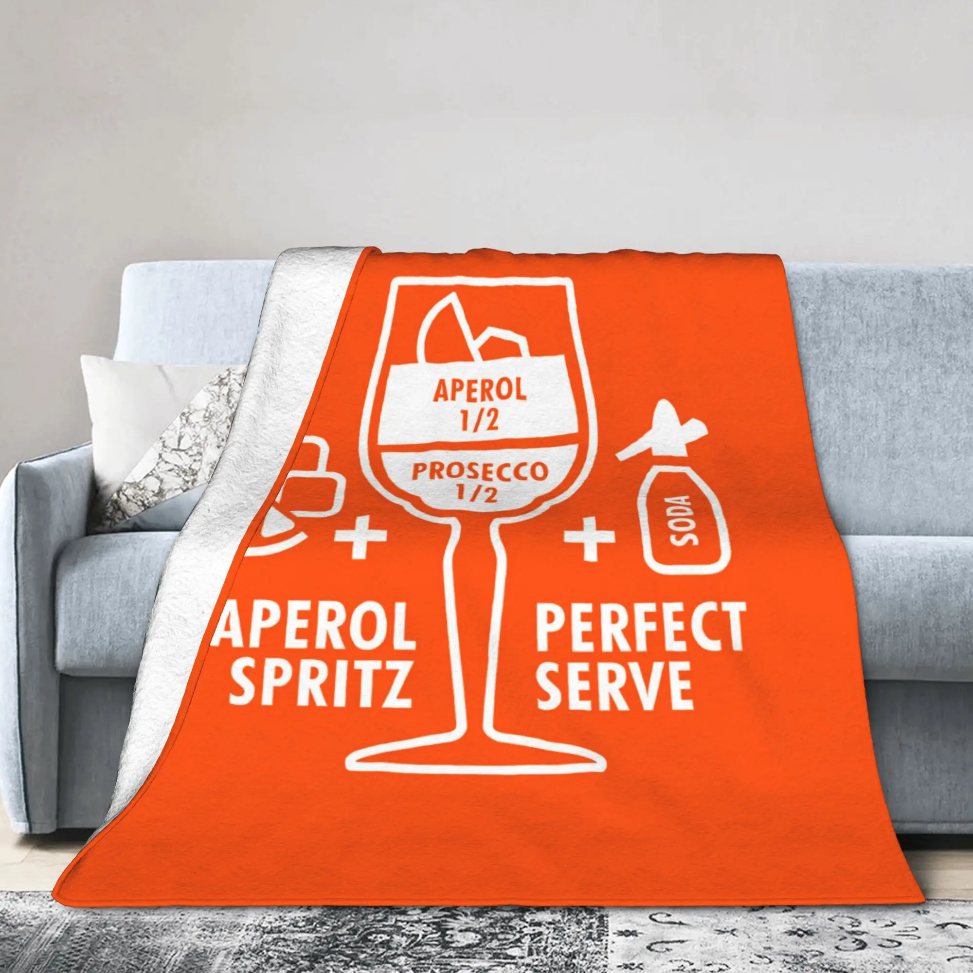 Custom Aperols Spritz Print Blankets Warm Flannel Love Drinking Cocktail Throw Blanket for Bedding Couch Quilt