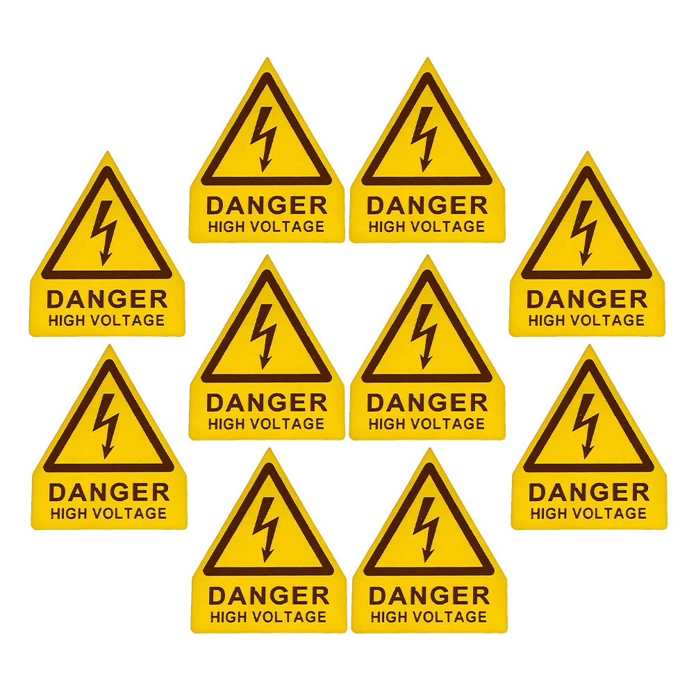 

10 шт. сверхпрочных предупреждающих этикеток, устойчивых к ультрафиолетовому излучению, высоковольтные защитные наклейки для использования на машинах и электрооборудовании
