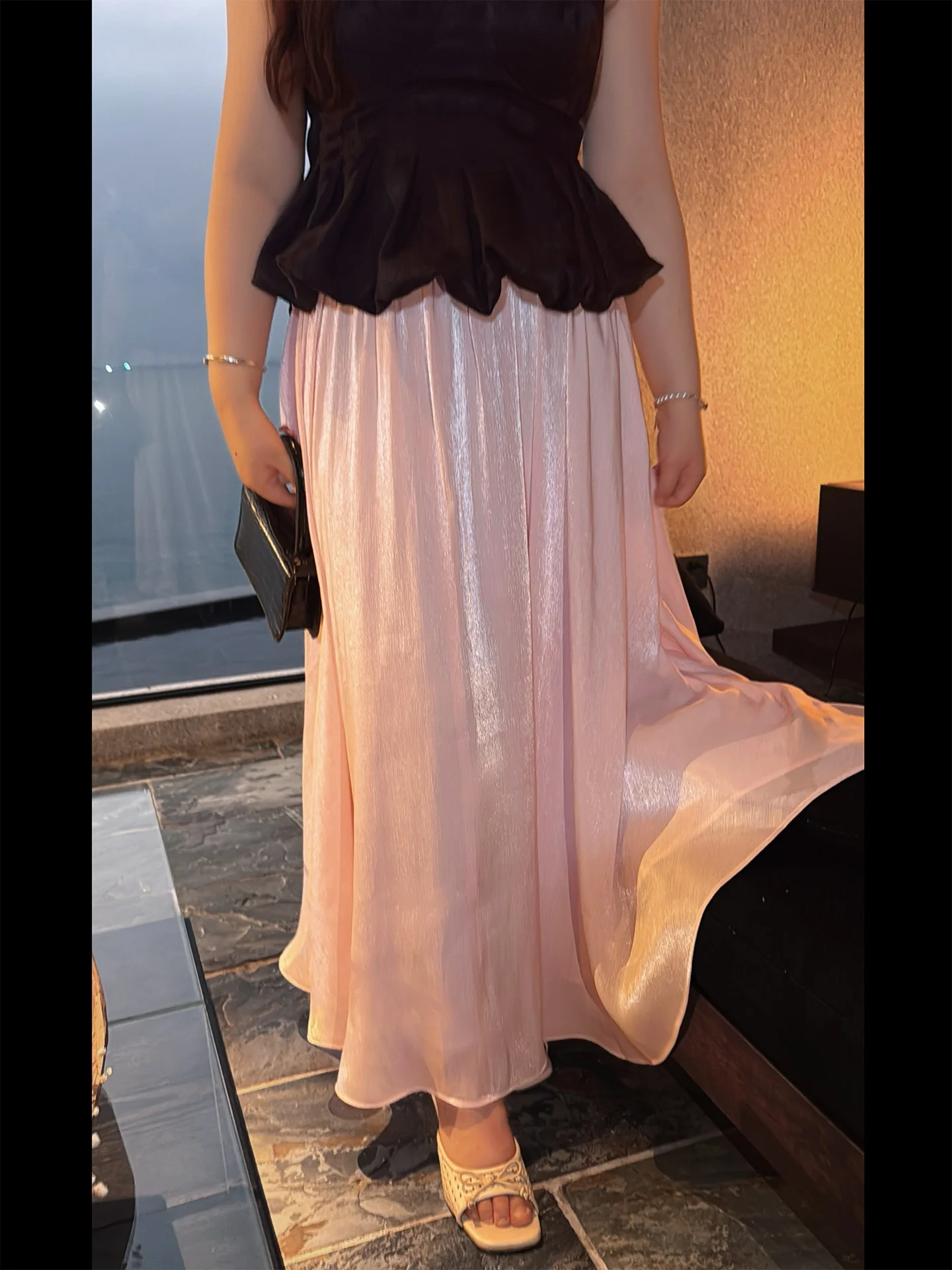 

Elegant plus Size Half Skirt Versatile Holiday Socialite Gentle Style Commute Loose Fit Midi Skirt A-Line Single Piece