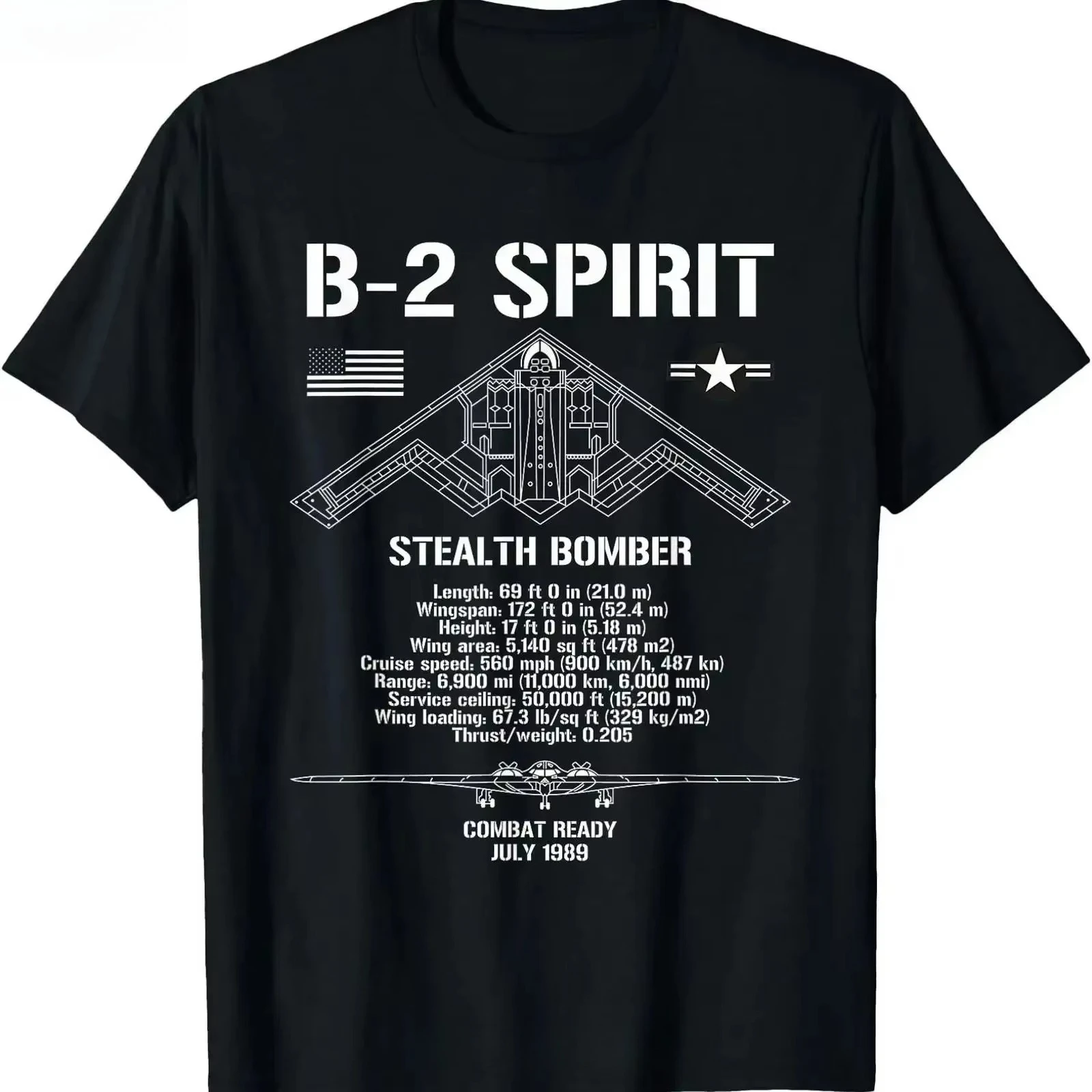 2026 B 2 Spirit Stealth Bomber Military Aircraft Specs B2 T Shirt vintage Washed Soft fashion Versatile s
