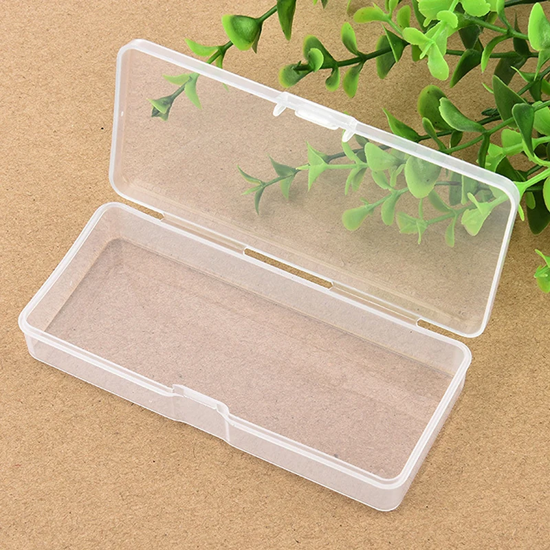 Ali-HMA73-1Pc Transparent Plastic Storage Box Sauce Bottle Fruit Fork Storage Box Empty Storage Box Jewelry Rectangle Case