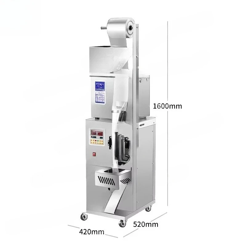 Small Vertical Multi‑Function Three‑Side Seal Packaging Machine Powder Granule Film Roll Packing Processing Equipment