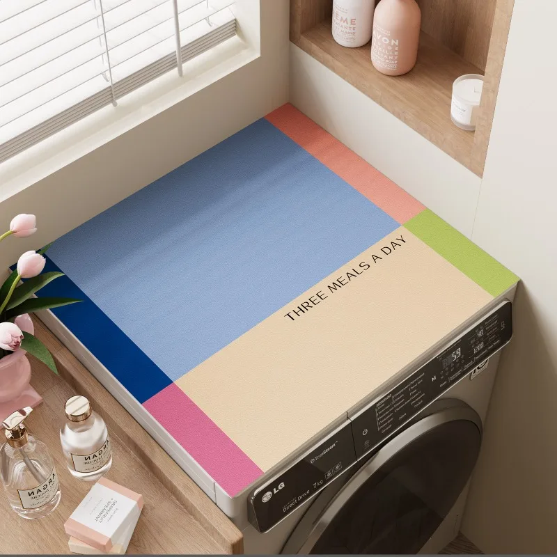 Diatom mud drum washing machine cover pad, water absorption, sun protection and dust cover