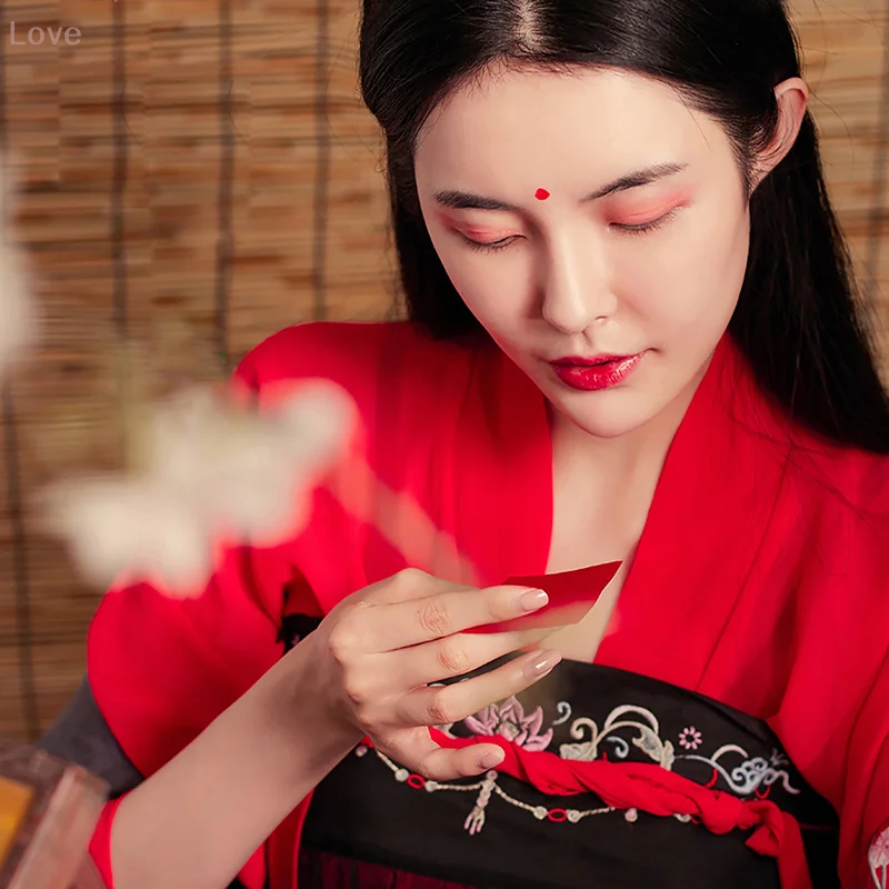 [L&P] 12Pcs Ancient Chinese Lipstick Paper Long Lasting Lip Gloss Sexy Red Pink Velvet Women Cosmetic