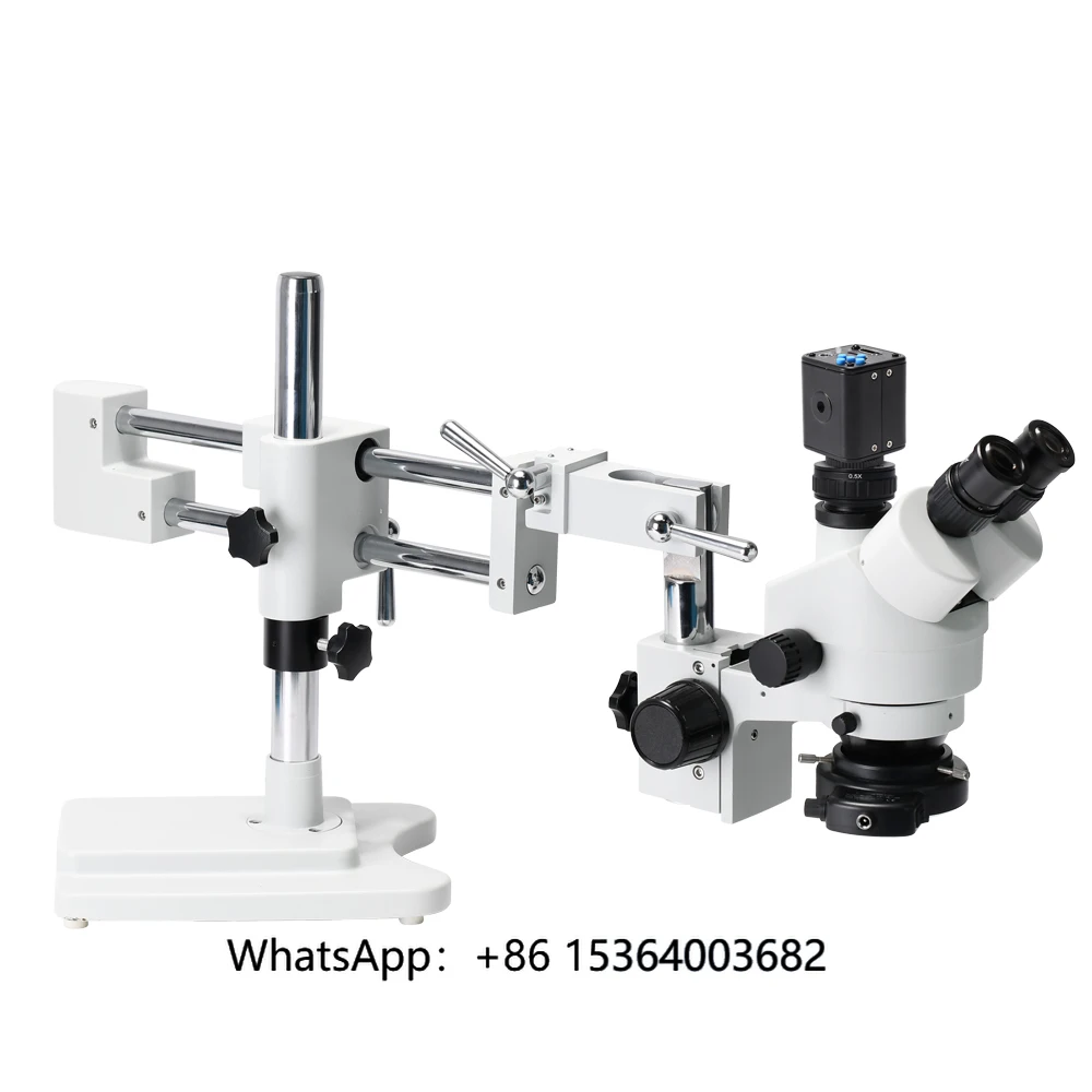 

3.5X-90X Simul-Focal Double Boom Stand Trinocular Stereo Zoom Microscope 24MP 4K HD-MI Camera Phone Repair Microscopie