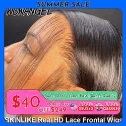 WOW ANGEL HD Lace Frontal Wig 250% 13x6 HD Lace Front Wig Straight Hair Invisible HD Lace Melt Skin HD Lace Front Human Hair Wig