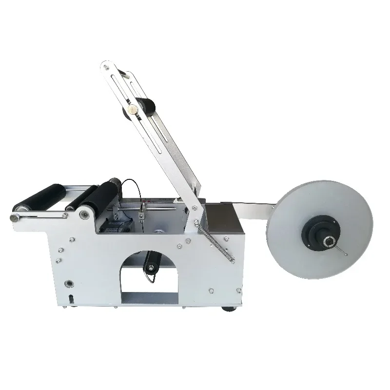 Cellophane metal wood packaging core motor, component electric semi-automatic round bottle labeling machine