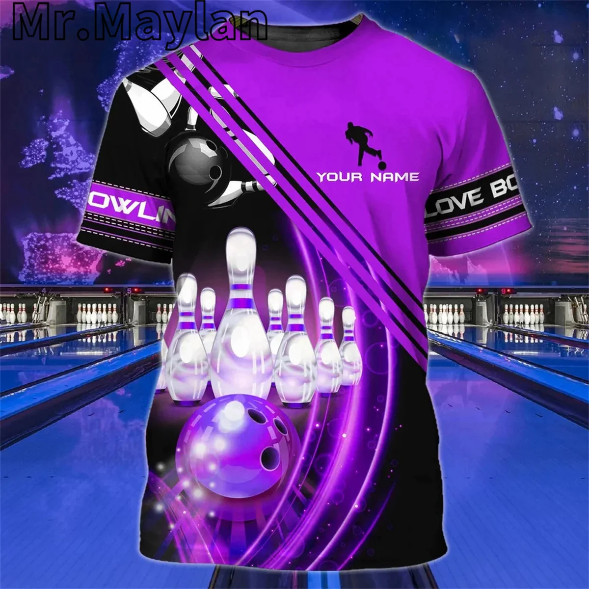 Personalized Pink Bowling Tshirt Men Women 3D T Shirt For Bowling Team Unifrom Street Gift for Bowling Lovers Unisex Tee Tops-33