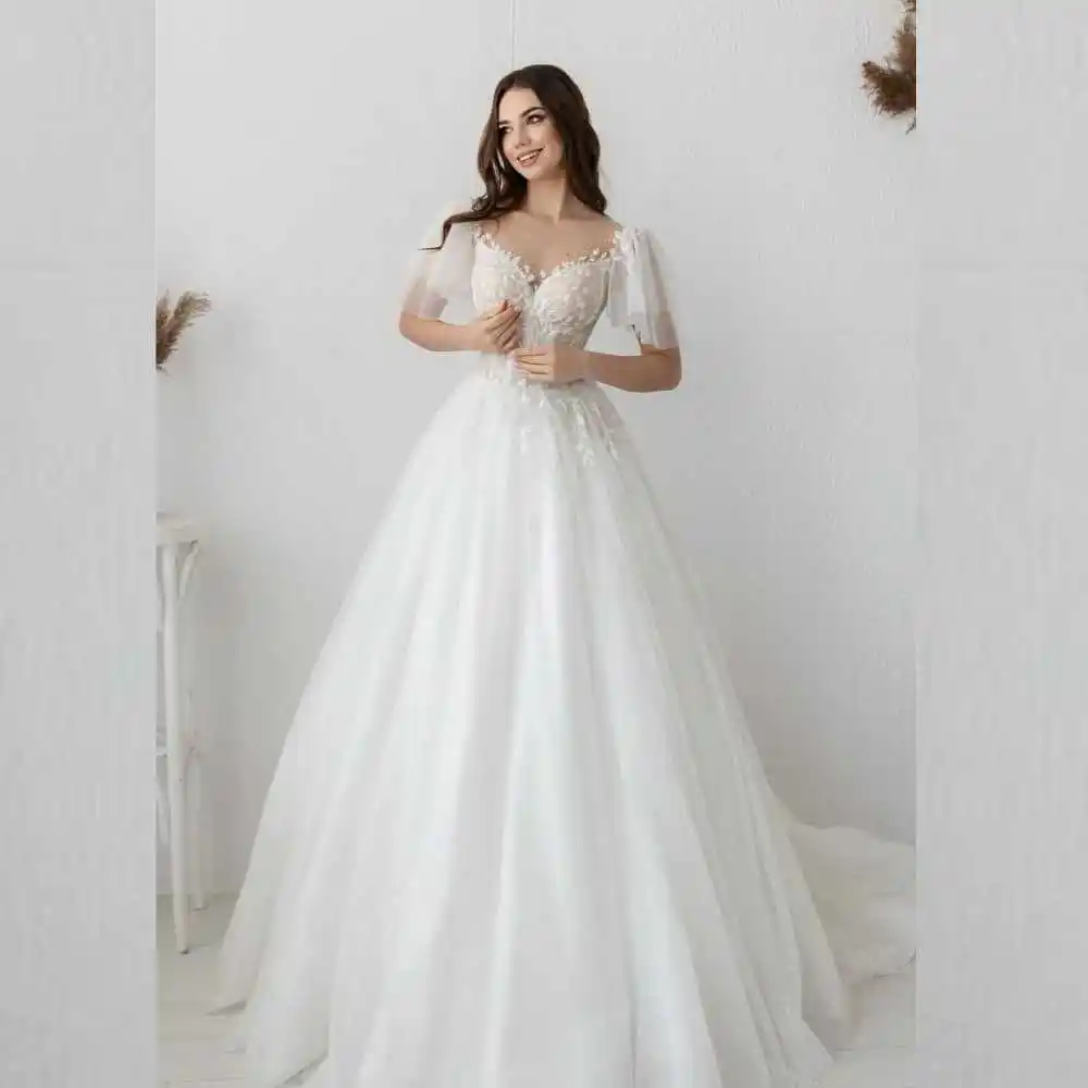 

Customized Jiayigong High Quality Evening Net Applique Ruched Formal A-line V-neck Bespoke Occasion Gown Long Es