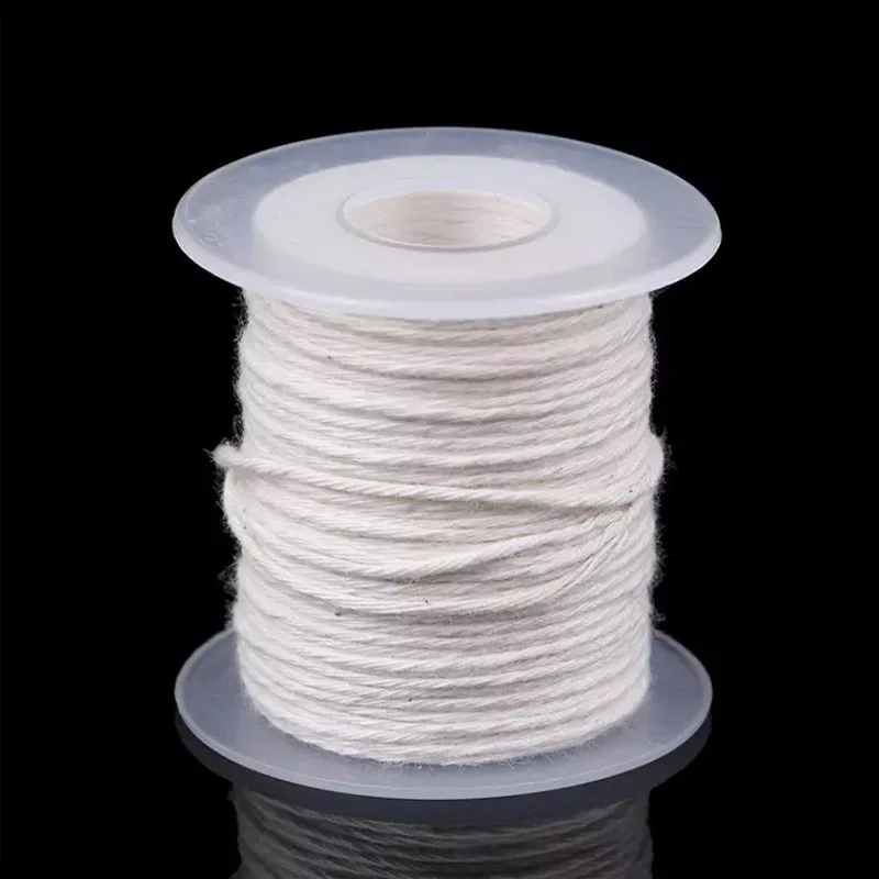 61m Cotton Woven Candle Wick DIY Handmade Candle Making Accessories Smokeless All Natural 24 Strand Candle Wicks 1 Roll 200 Feet