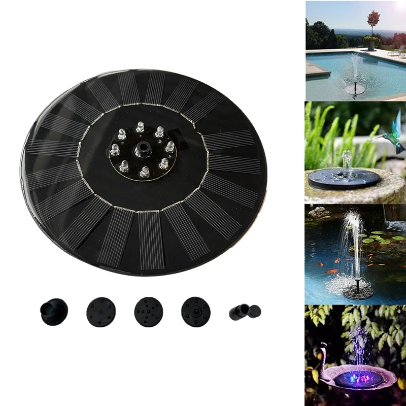 

Pond Fountain 8 Lights Floating Solar Fountain Garden Water Fountain Pool Panel Powered Fountain Water Pump