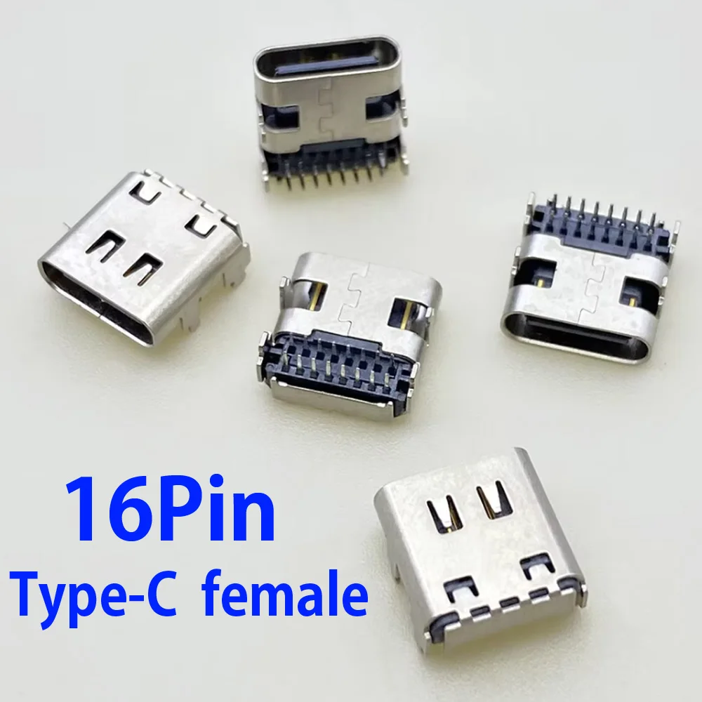 20pcs Type-C 16P USB Jack Double Row SMT Socket For JBL STORE 4 5 Bluetooth Audio Portable Small Speaker Power Charging Port