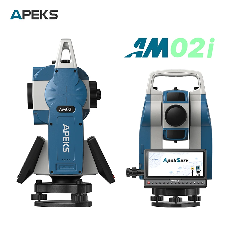 Apeks Am02I Android Total Station 2'' Accuracy 4000M Prism Cad Stakeout Survey Equipment