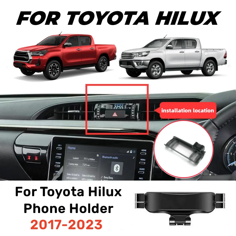 Suporte de montagem do telefone do carro para Toyota Hilux, 2017, 2018, 2019, 2020, 2021, 2022, 2023, acessórios interiores do carro