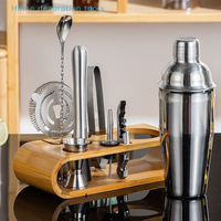 10pcs Cocktail Shaker Set Stainless Steel Bartender Kit Cocktail Mixer Wine Martini Boston Shaker Party Bar Tools