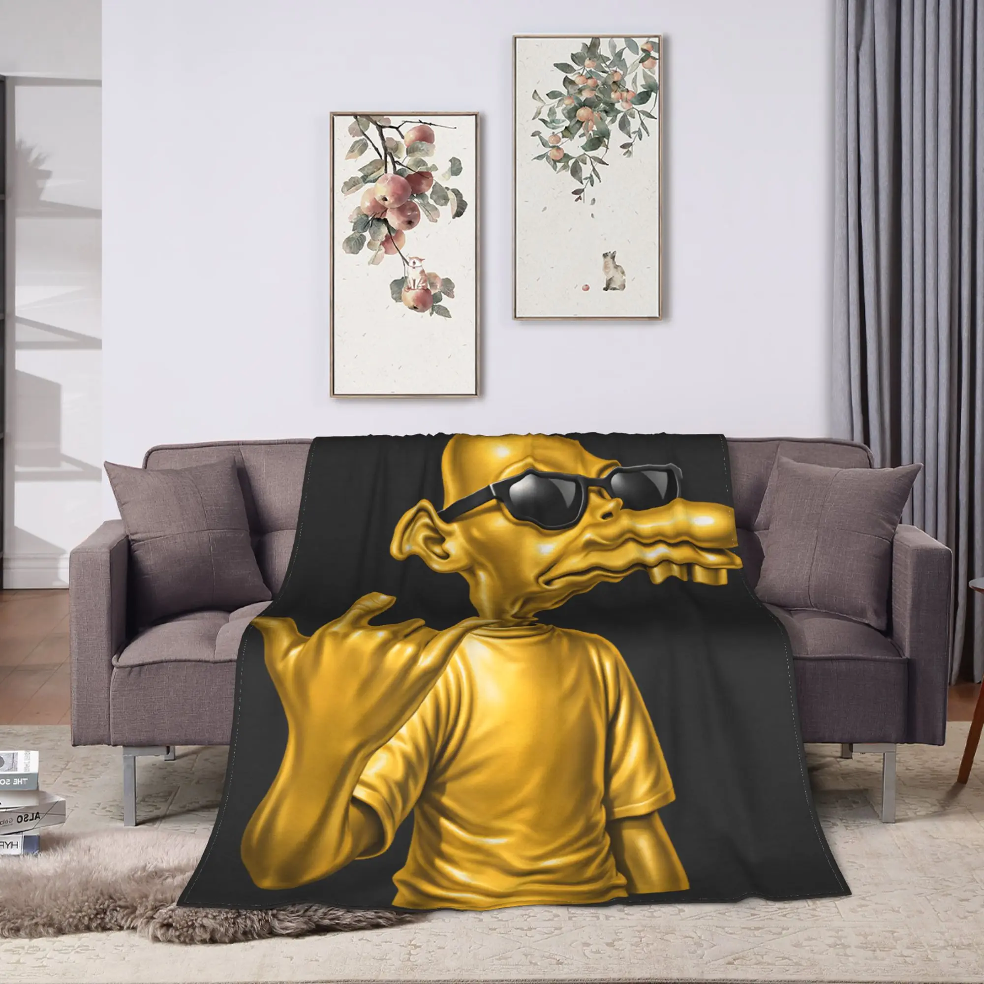 Soft Cozy Blanket Camping Neegy Meme Funny Internet Brainrot Gen Z Throw Blanket Print  Bedspread For Chair Sofa Bed