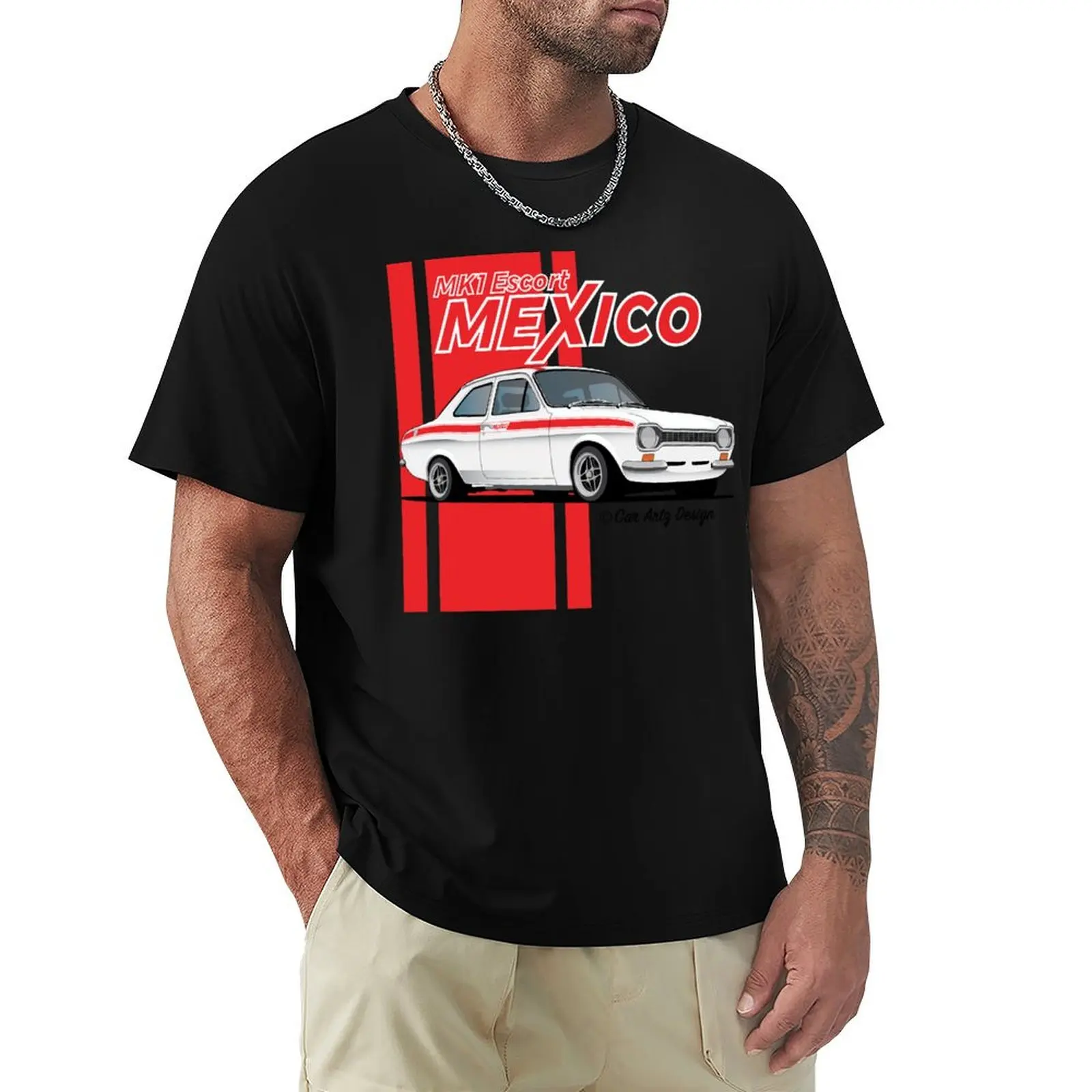 Mk1 Escort Mexico (White + Red) T-Shirt Casual Daily Graphic Tee