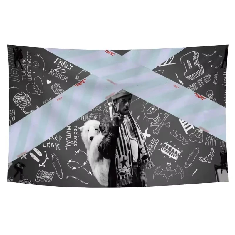 Tapiz de Lil Uzi Vert de poliéster, decoración de pared de rapero de hip hop, estética, para dormitorio, sala de juegos de hombre, decoración del hogar.