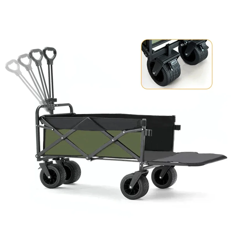 

Spacious Outdoor Folding Wagon Trailer Ideal For Garden Beach And Fishing Easily Pulled After Expansion