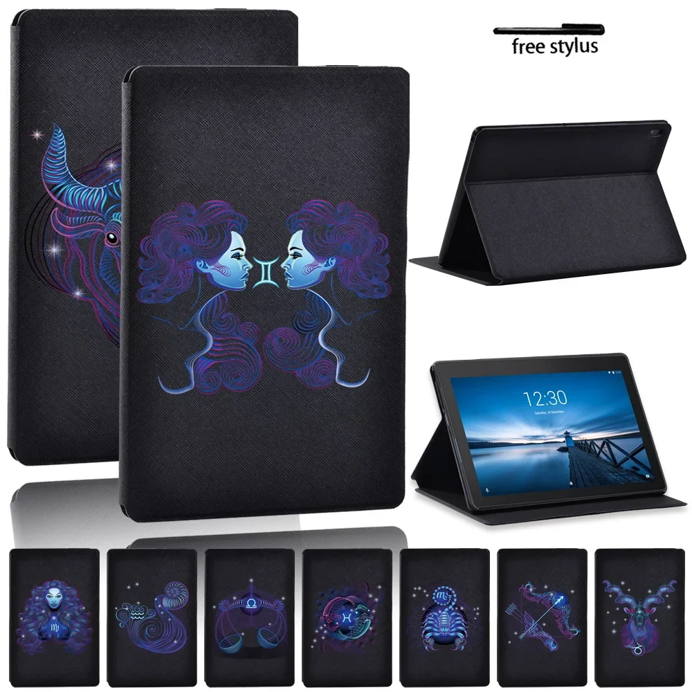 For Lenovo Tab E10 TB-X104F/Tab M10 X605F X505F/Tab M10 Plus TB-X606F/X Folding Stand Dust-proof Tablet Protective Case+pen